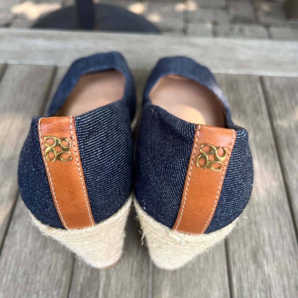 NWOB Coach Navy Platform Wedge Sandals Wedges - Picture 5 of 11